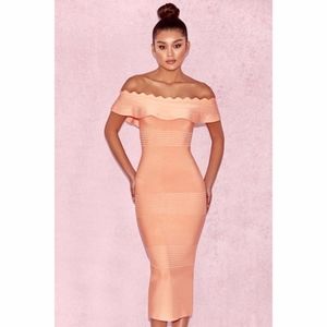 HOUSE OF CB ‘AMADEA’ FLUTED OTS DRESS